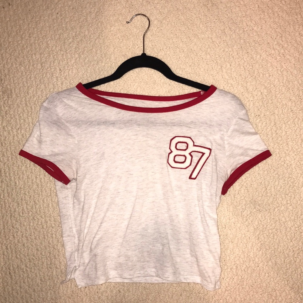 1987 red ringer cropped top